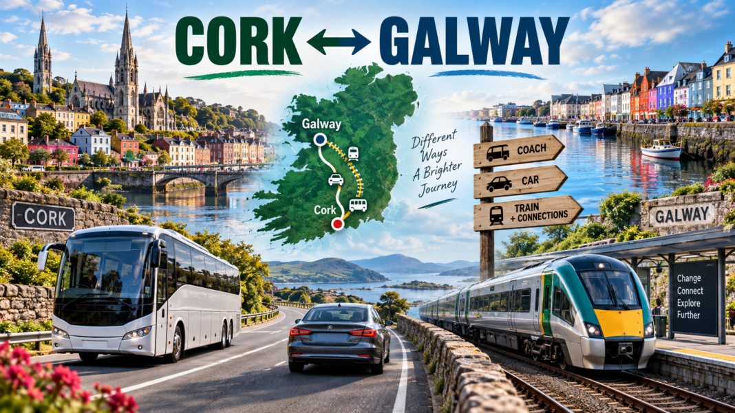 Cork to Galway travel by coach, car and connecting train