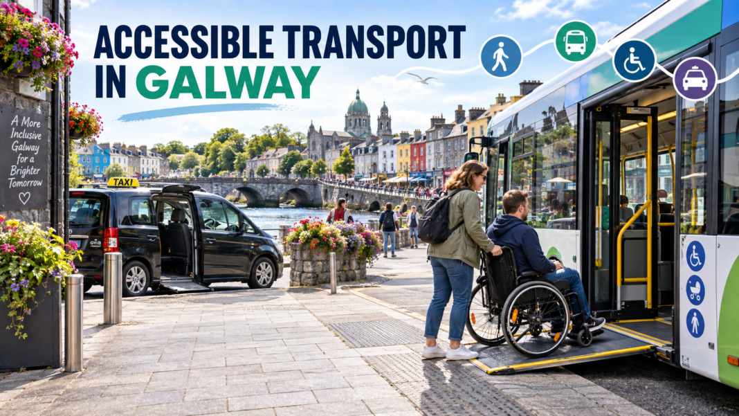 Accessible Transport in Galway City: Practical Guide Wheelchair user boarding an accessible bus in Galway