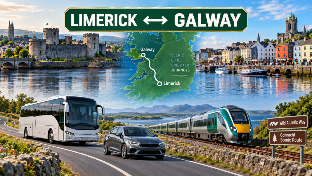 Limerick to Galway travel by coach, car and train