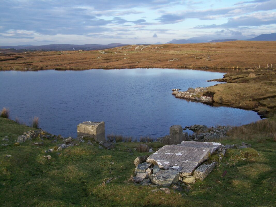 Remains of the Marconi transatlantic wireless station at Derrigimlagh