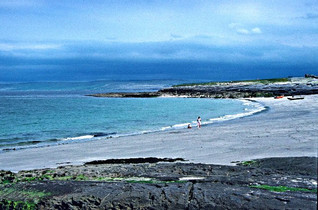 View of Inis Oírr village and harbour on arrival