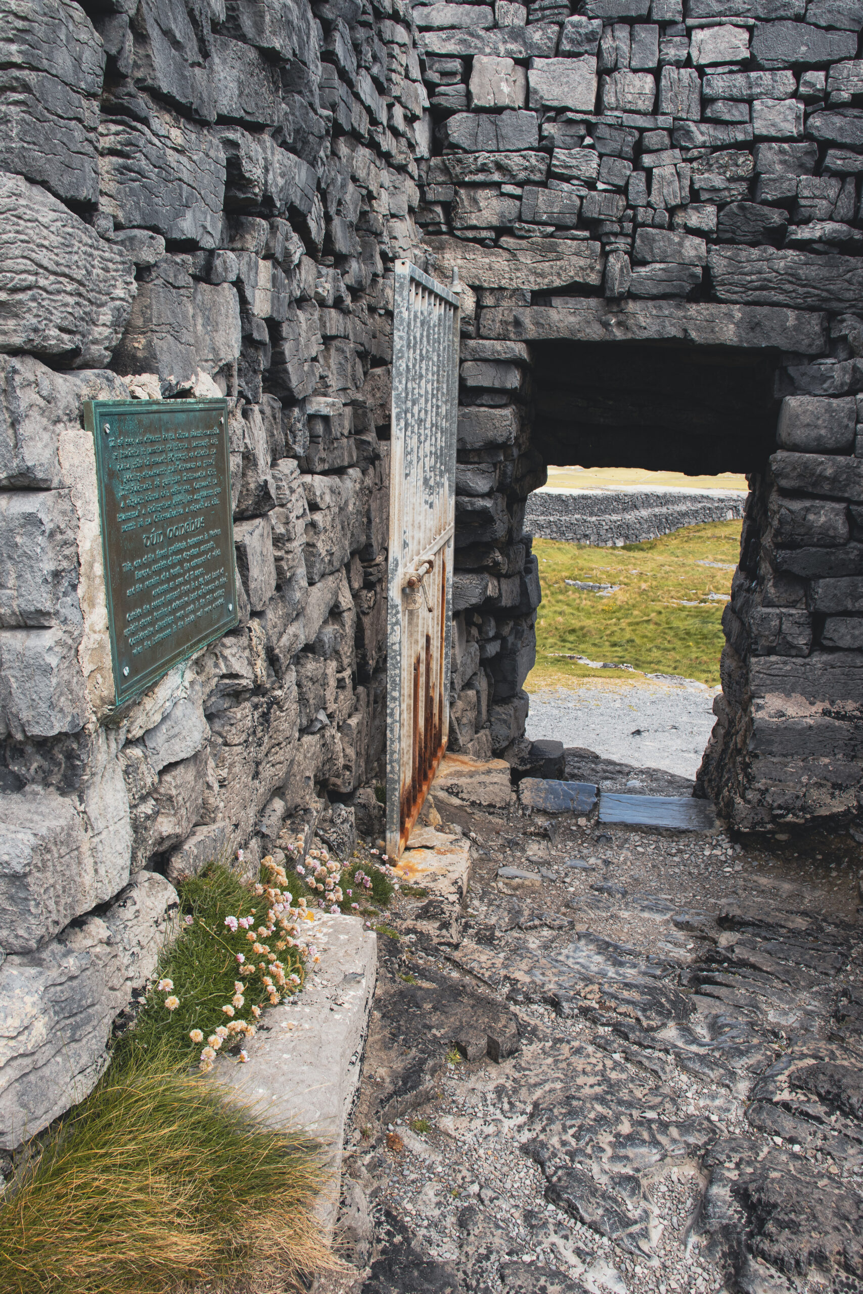 Stone entrance inside Dún Aonghasa on Inis Mór