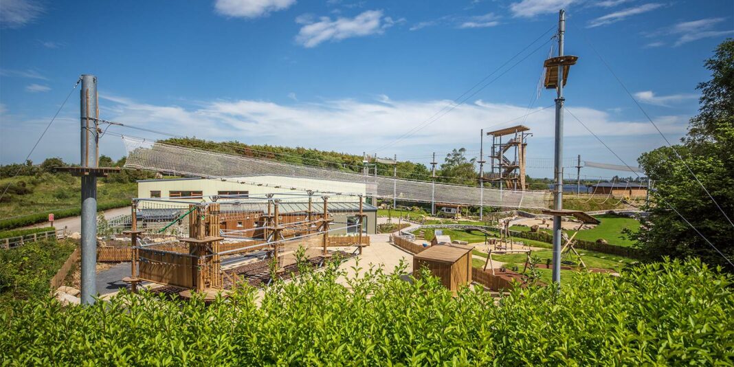 Wildlands activity centre and treetop adventure structures in woodland near Moycullen